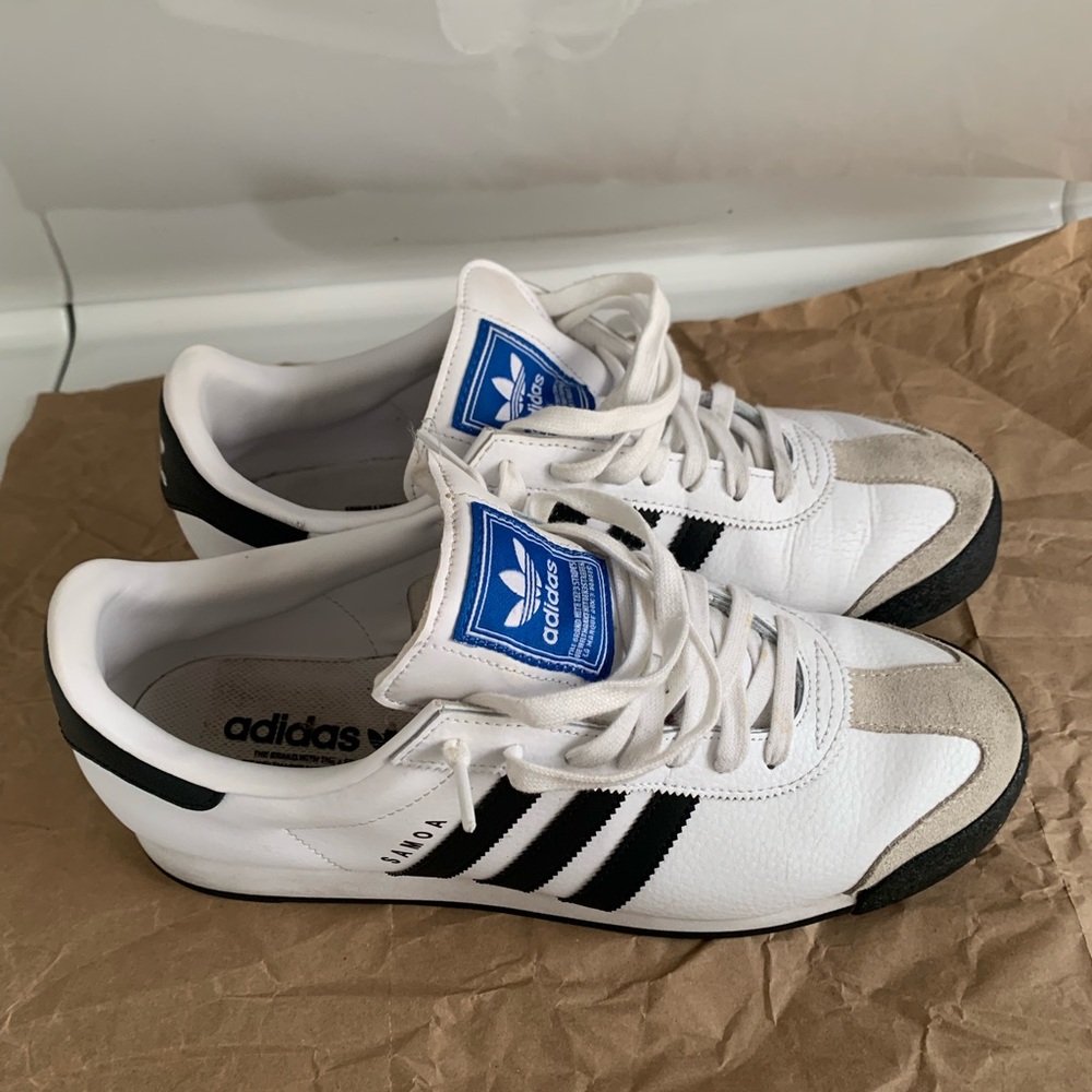 Adidas Samoa Classic White with Black Stripes